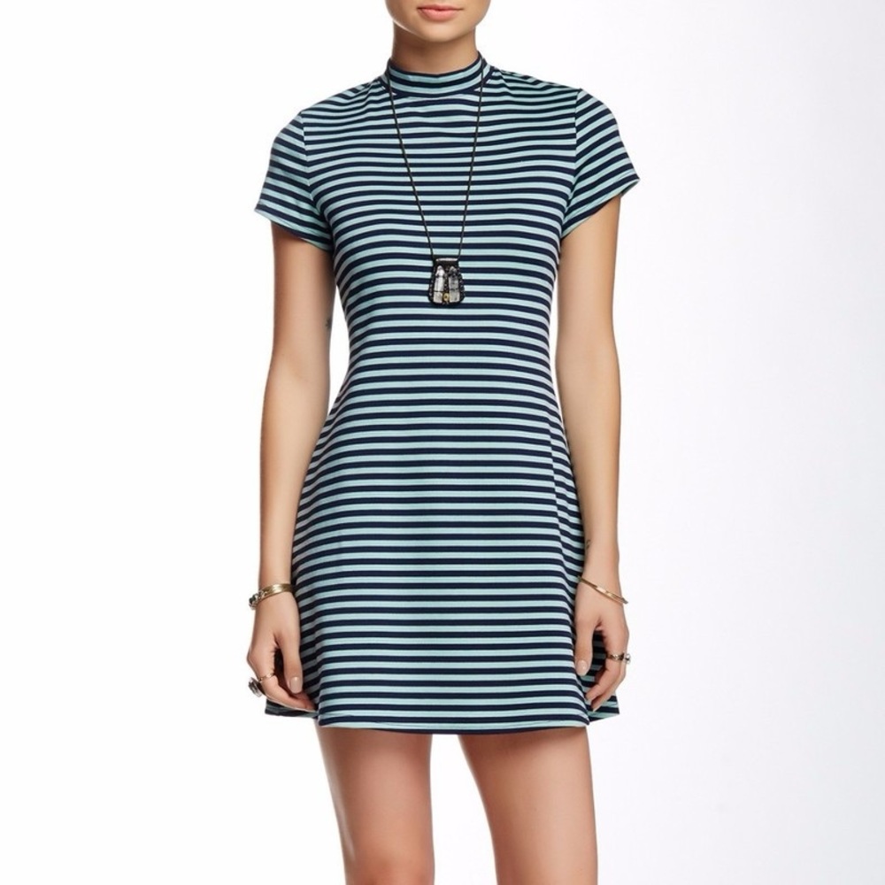 Free People Beach On the Line Stripe Dress in Navy and Mint Size XS - Picture 2 of 10